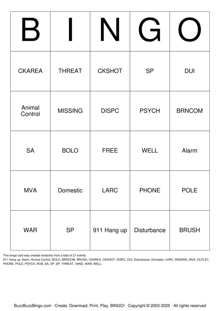 Download Free Dispatch Bingo! Bingo Cards Download Free Dispatch Bingo! Bingo Cards