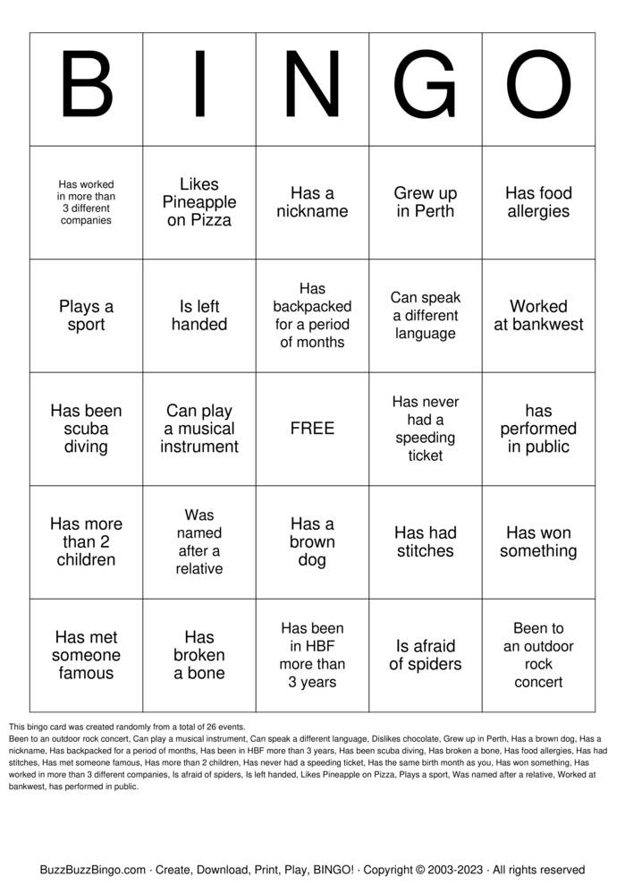 Download Free Getting to Know You! Bingo Cards