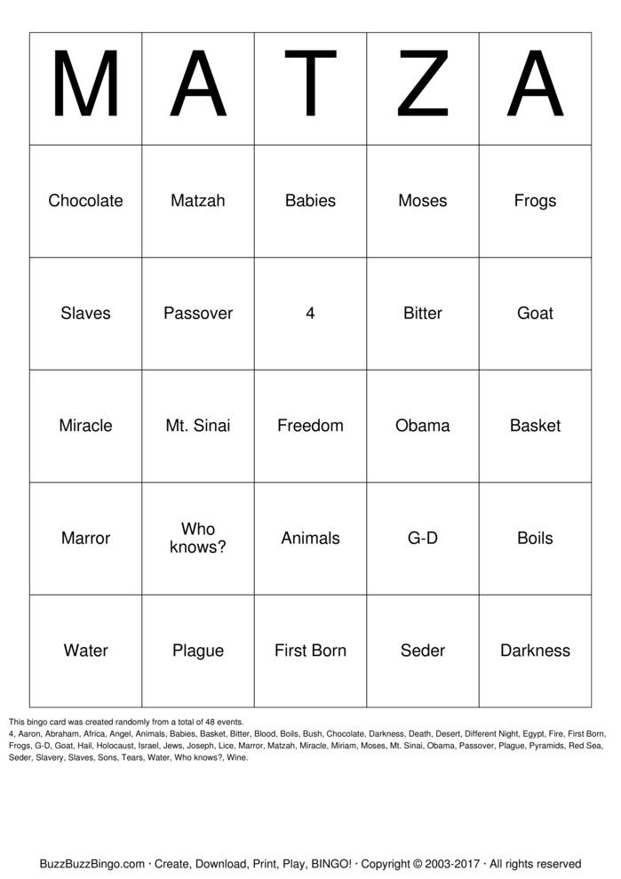 Download Free Passover Bingo Bingo Cards Download Free Passover Bingo Bingo Cards