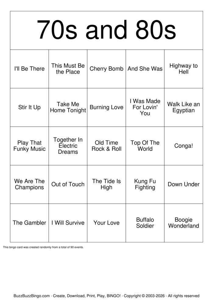 Download Free BINGO BEATS Bingo Cards