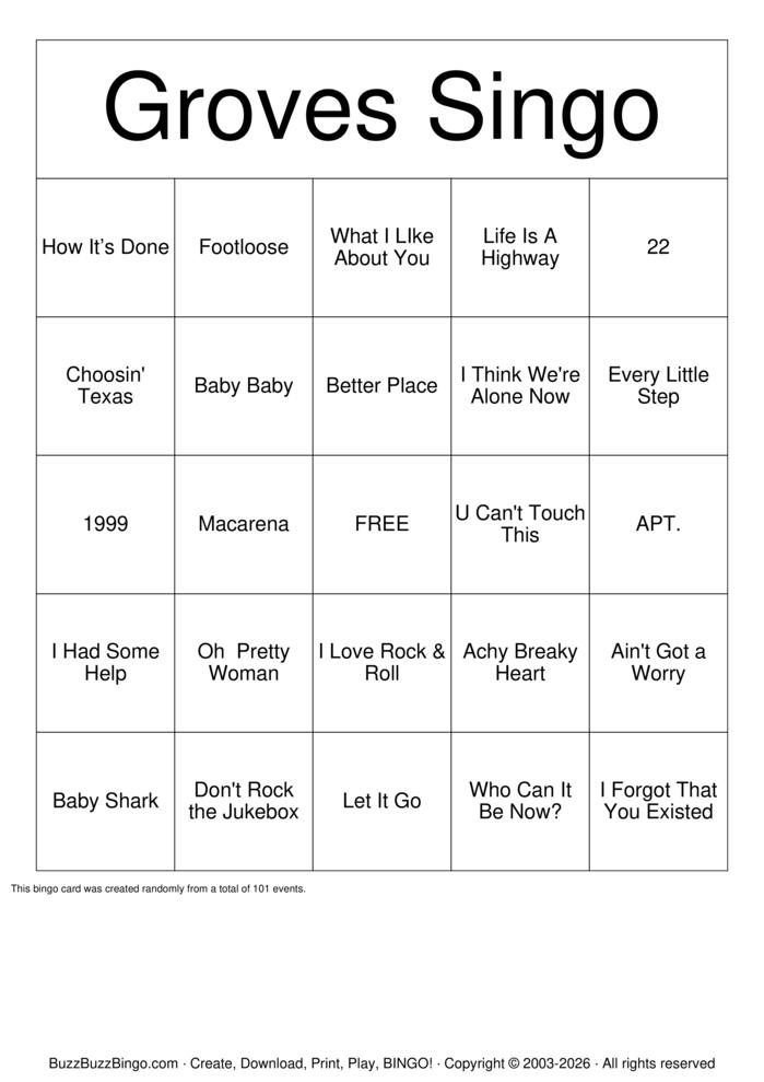 Download Free Custom Bingo Cards Download Free Custom Bingo Cards
