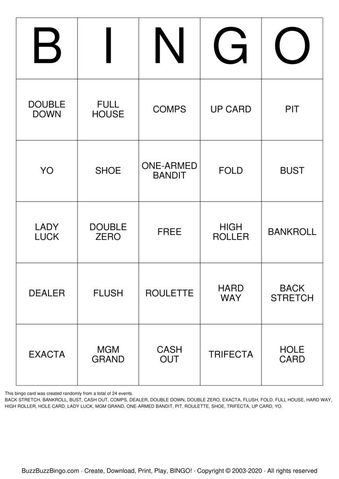 Download Free Custom Bingo Cards