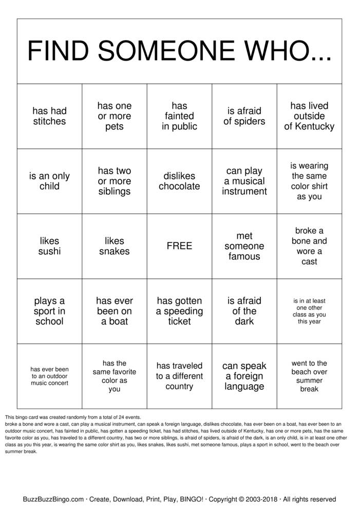 Download Free Getting to Know you! Bingo Cards Download Free Getting to Know you! Bingo Cards