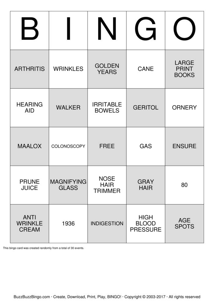 Download Free Happy 80th Birthday!! Bingo Cards Download Free Happy 80th Birthday!! Bingo Cards