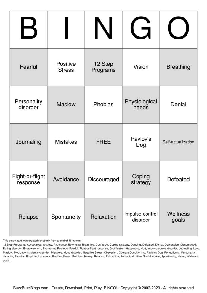 Mental Health Bingo Cards to Download, Print and Customize!