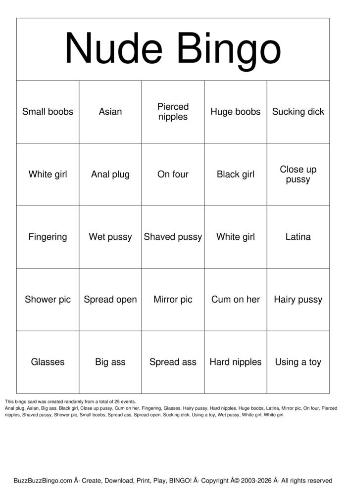 Download Free Nude Bingo Bingo Cards Download Free Nude Bingo Bingo Cards
