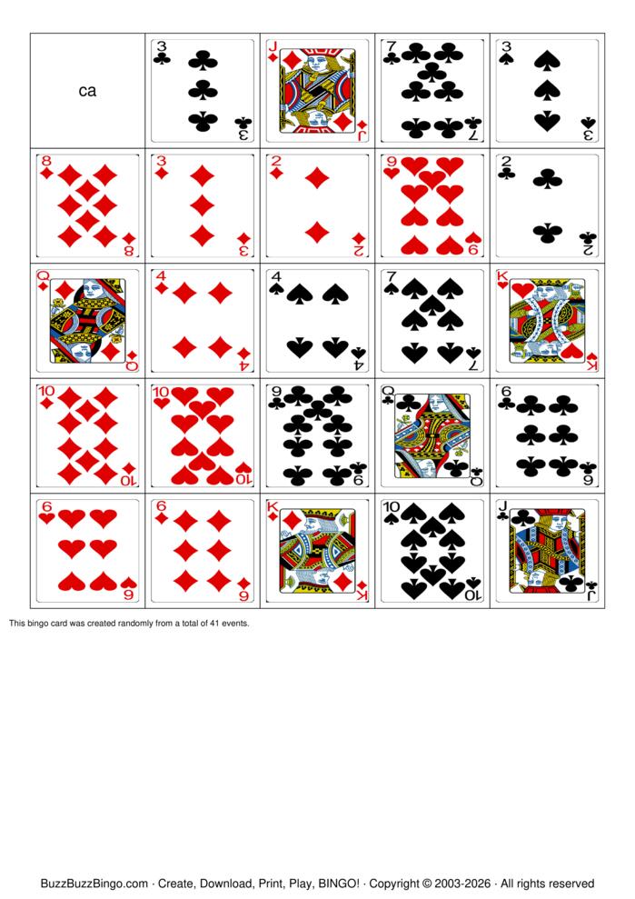 Download Free Pokeno with Face Cards Bingo Cards