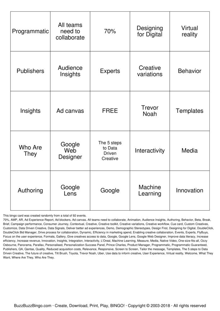 Bingo Cards to Download, Print and Customize!