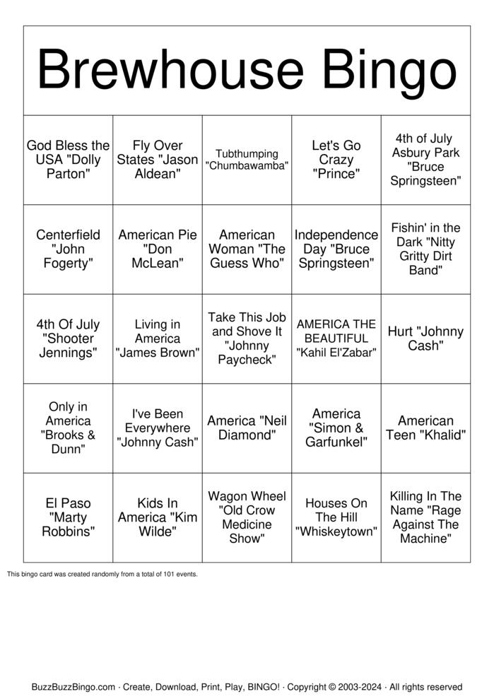 Download Free Custom Bingo Cards