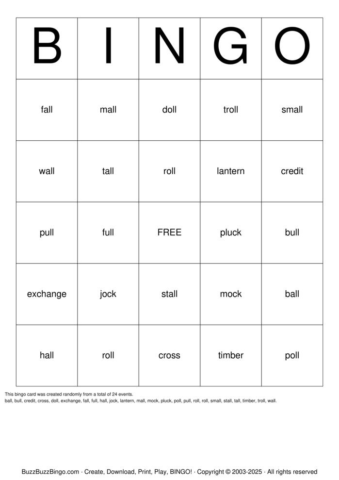 Download Free Custom Bingo Cards