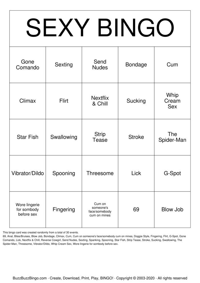 DIRTY BINGO Bingo Cards To Download Print And Customize 