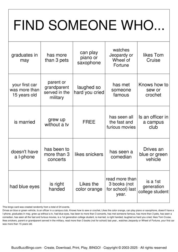 Download Free Getting to Know You! Bingo Cards Download Free Getting to Know You! Bingo Cards