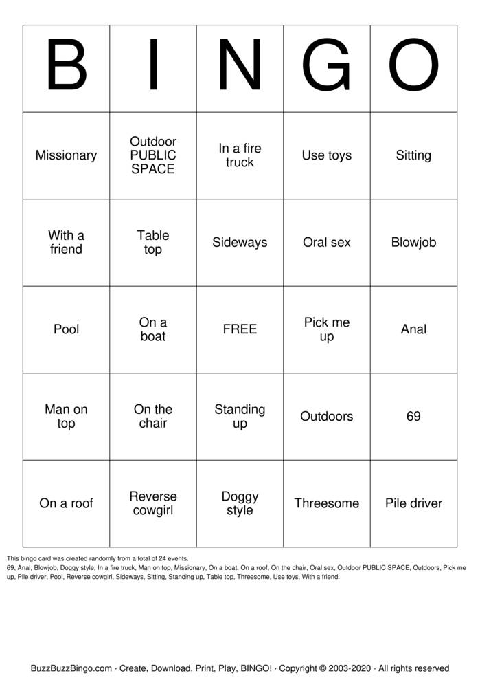 Download Free SEX positions Bingo Cards