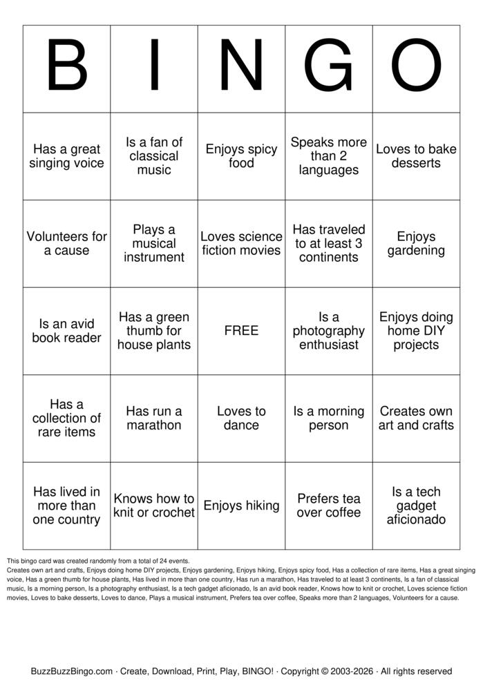 Download Free Team Building Bingo Cards