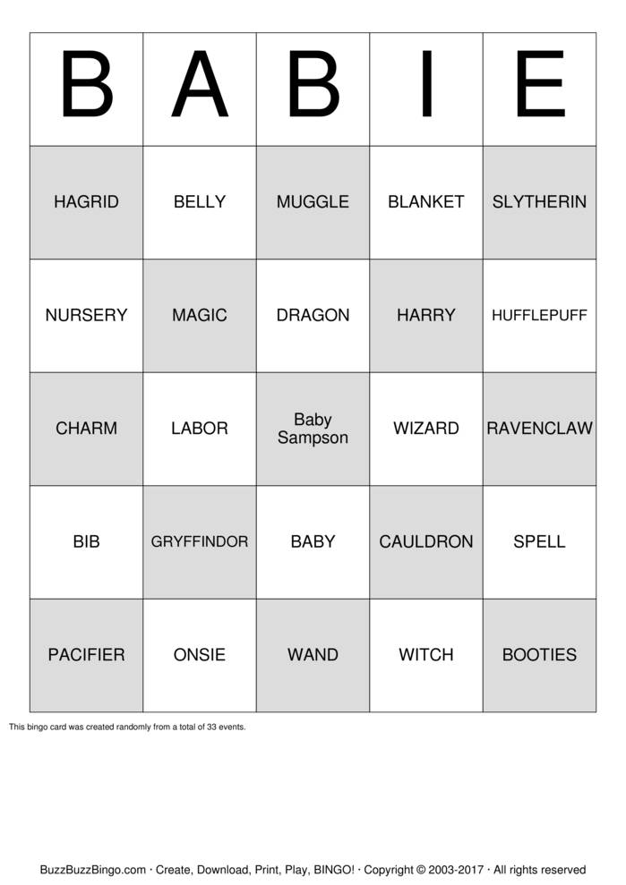 Download Free Baby Sampson Bingo Cards Download Free Baby Sampson Bingo Cards