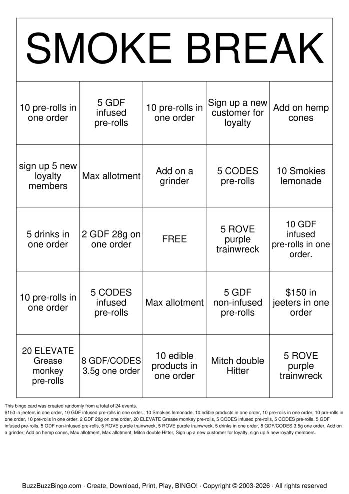 Download Free Custom Bingo Cards