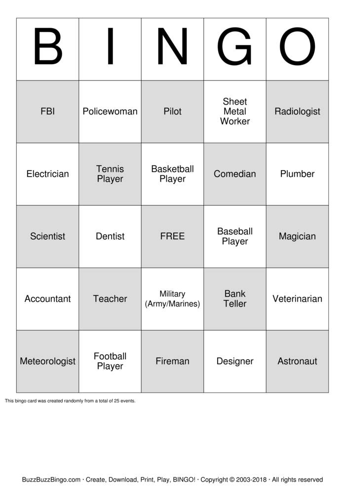 Career Bingo Cards to Download, Print and Customize!