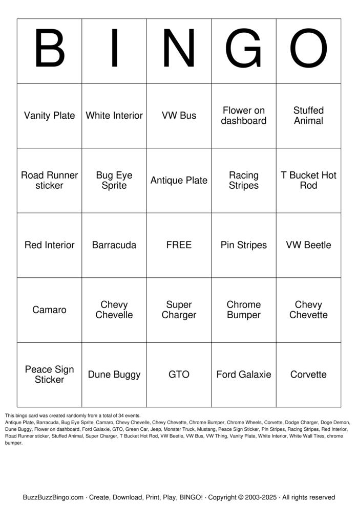 Download Free Custom Bingo Cards