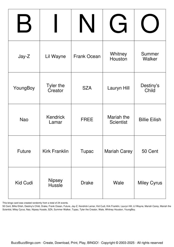 Download Free Custom Bingo Cards Download Free Custom Bingo Cards