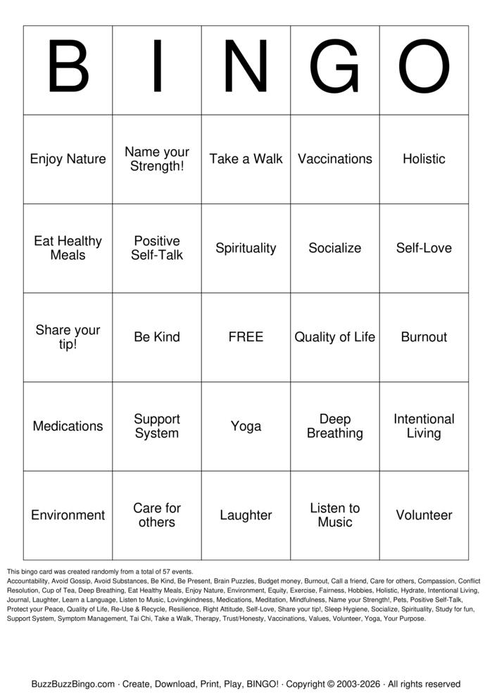 Download Free Custom Bingo Cards