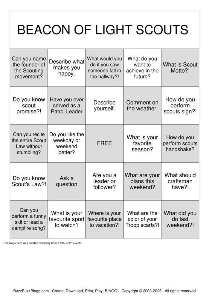 Download Free Custom Bingo Cards Download Free Custom Bingo Cards