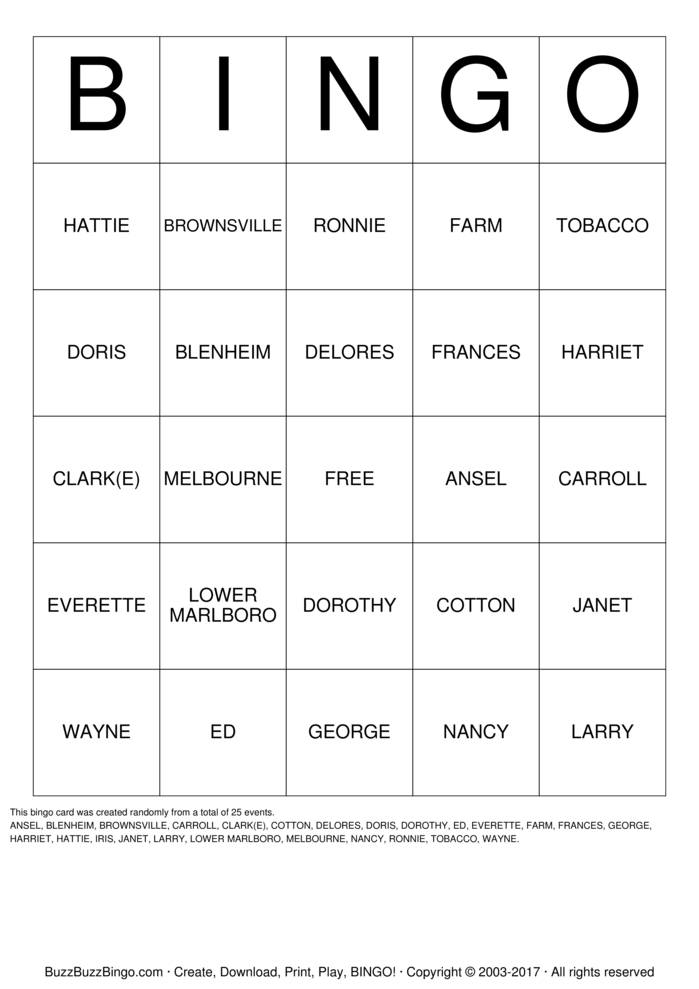 Custom Bingo Cards to Download, Print and Customize!