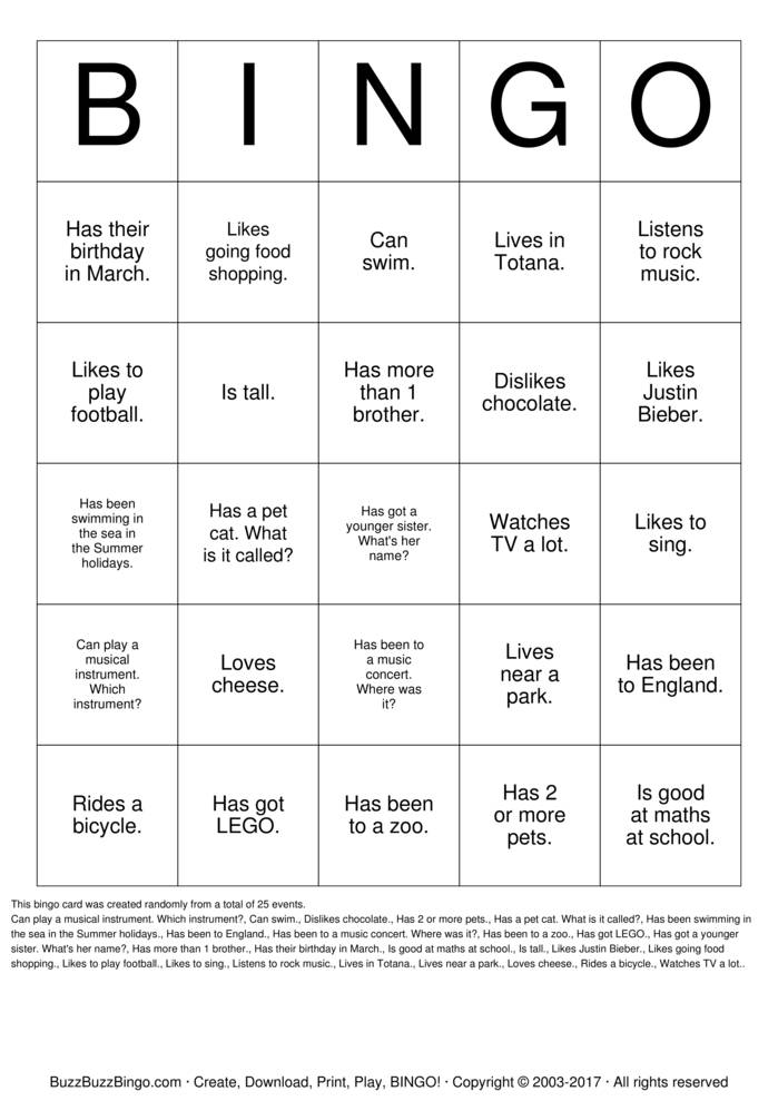 Find Someone Who... Bingo Cards to Download, Print and Customize!