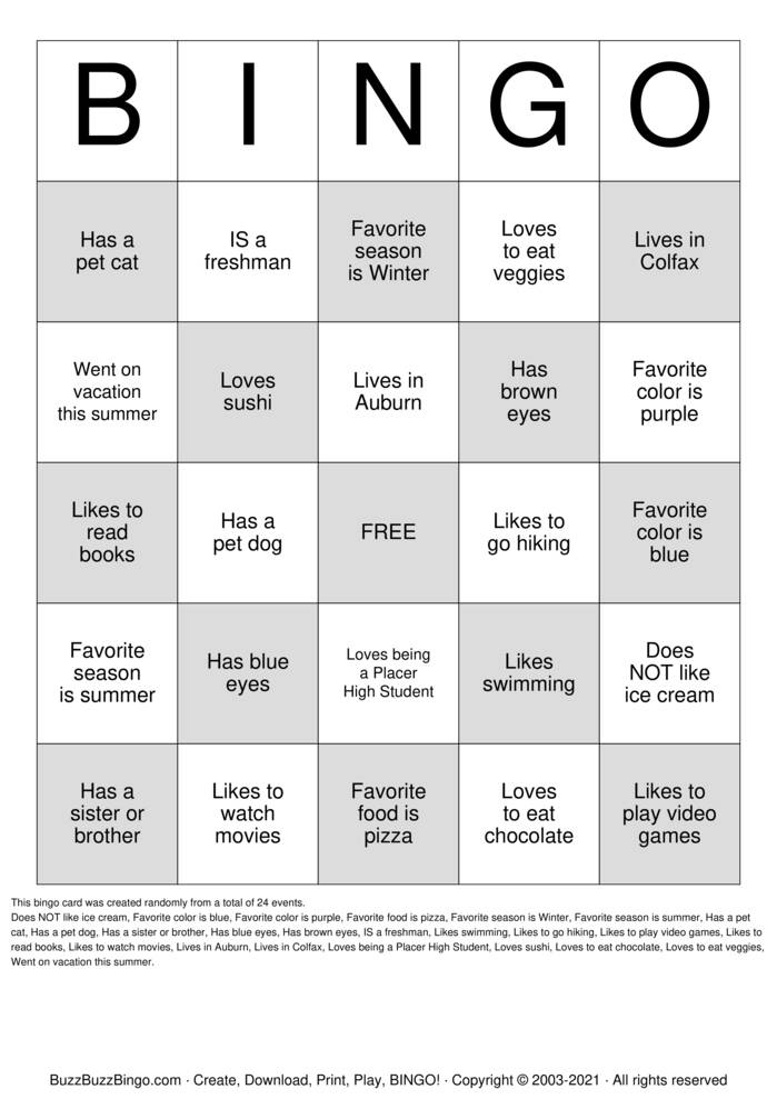 Friend File Bingo Bingo Cards to Download, Print and Customize!