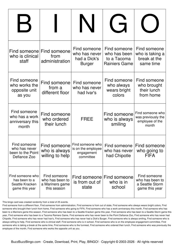 Download Free Hospital Bingo Cards Download Free Hospital Bingo Cards