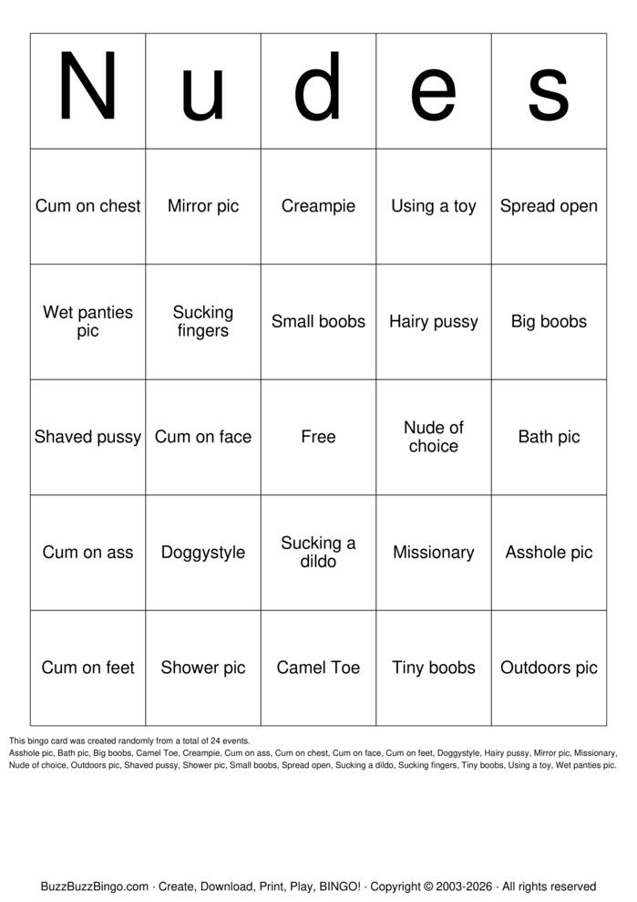 Download Free Nude Bingo Bingo Cards Download Free Nude Bingo Bingo Cards
