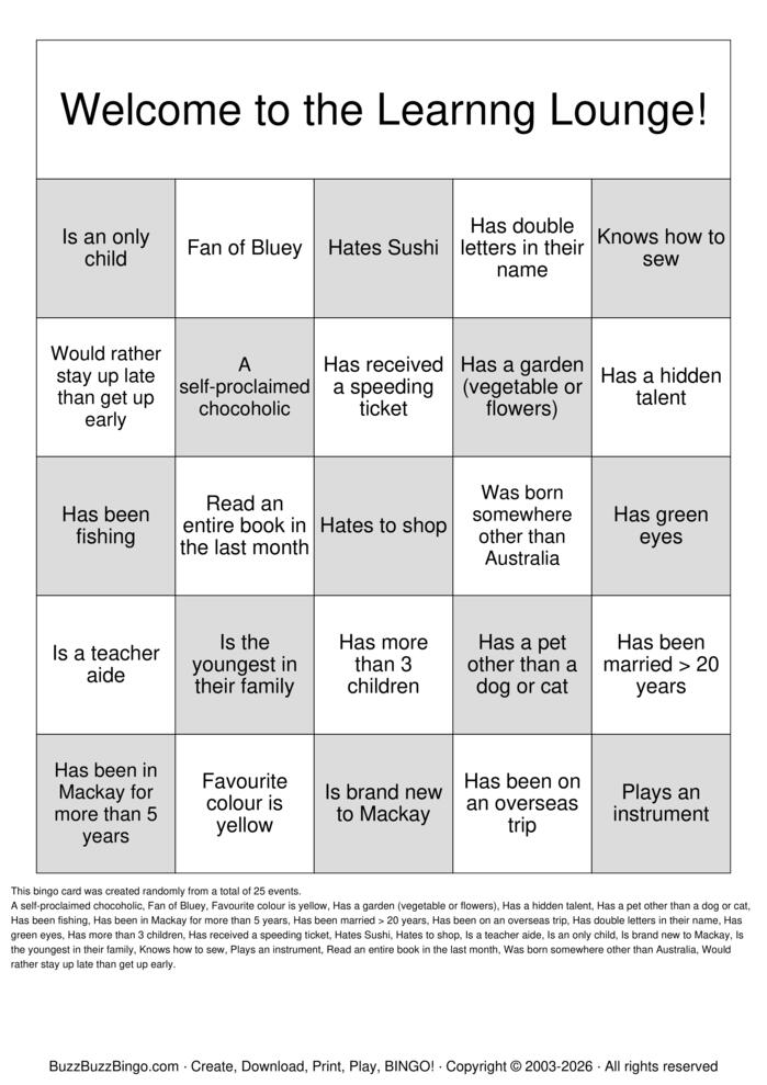 Download Free Orientation Bingo Bingo Cards