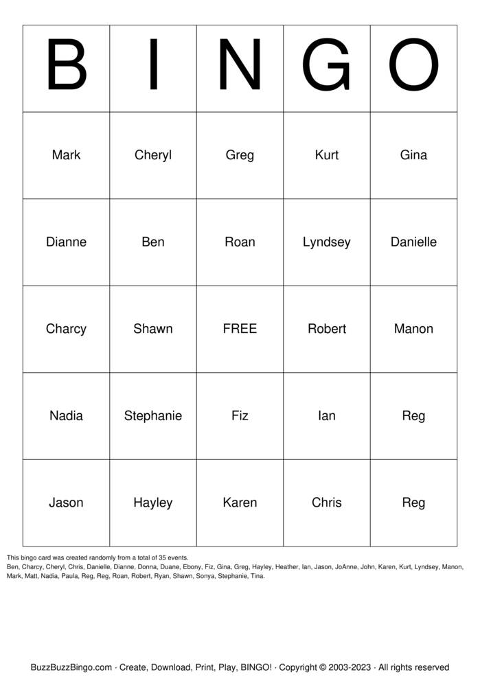 Download Free Trivia  Bingo Cards