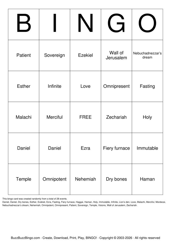 Download Free Bible Bingo Cards Download Free Bible Bingo Cards