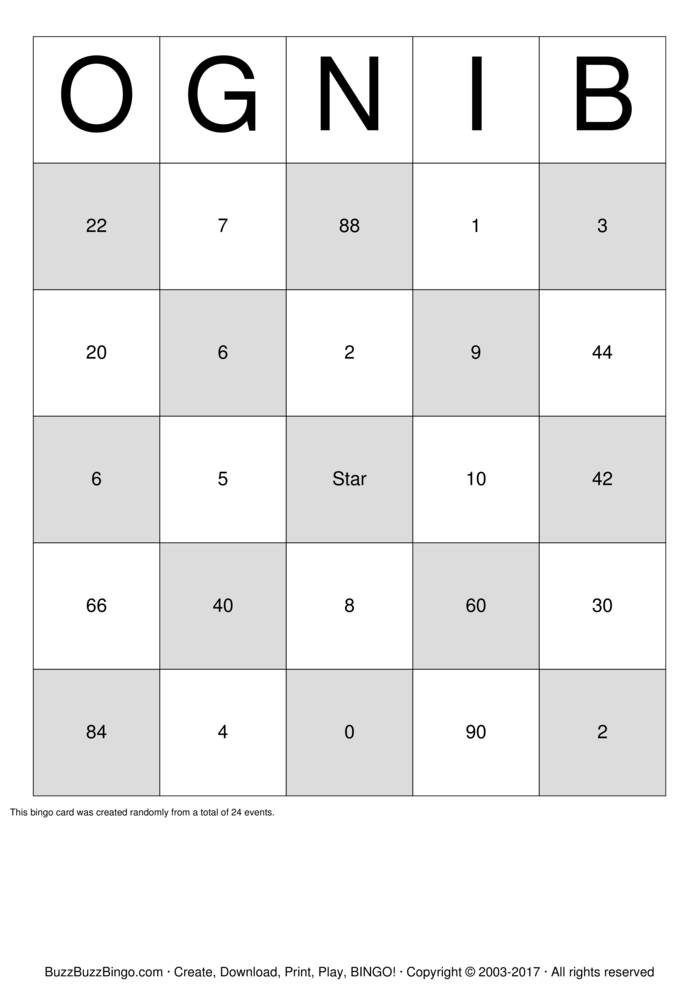 Custom Bingo Cards to Download, Print and Customize!