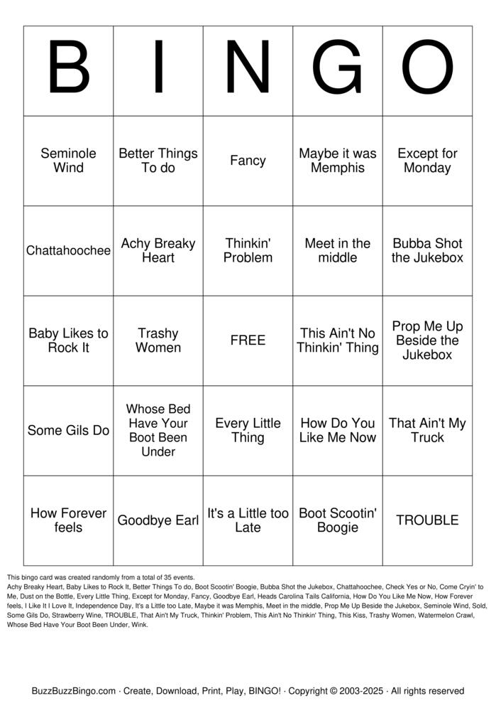 Download Free Custom Bingo Cards