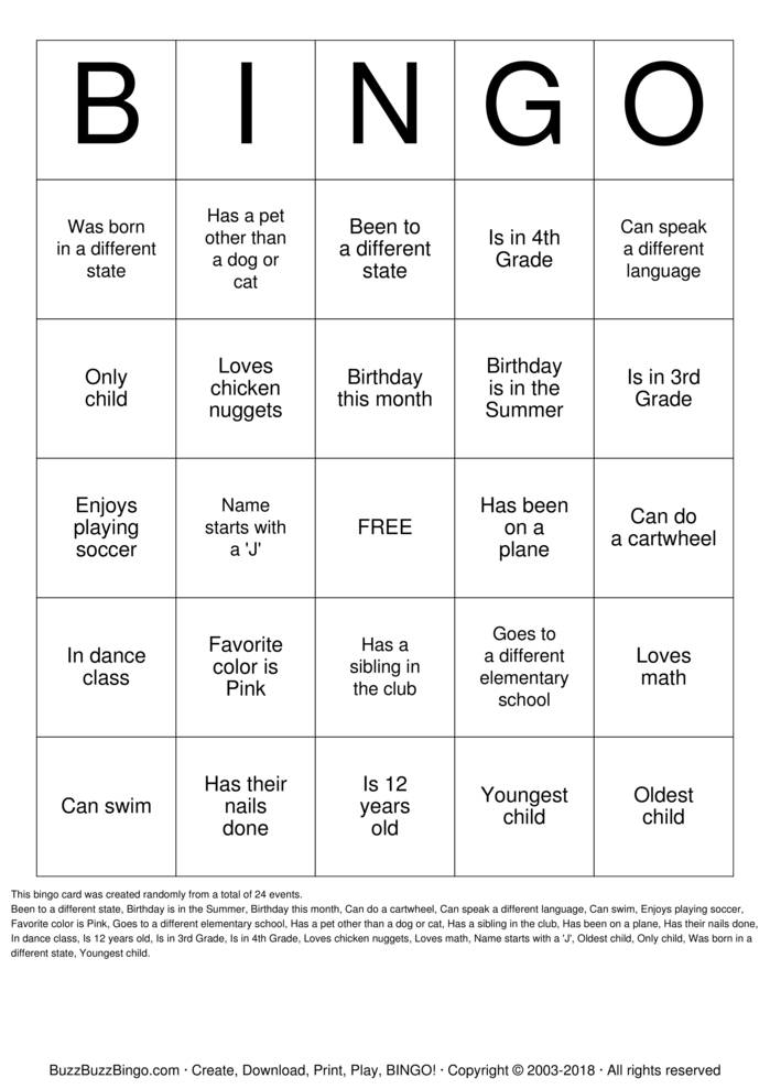 Human Scavenger Hunt Bingo Cards to Download, Print and Customize!