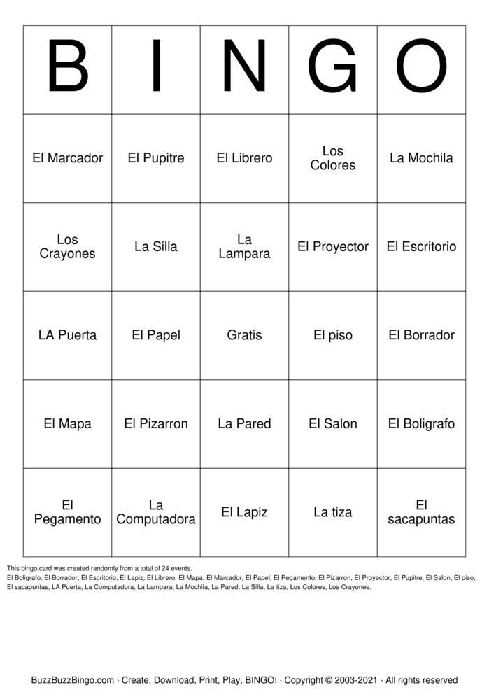 Spanish Bingo Cards to Download, Print and Customize!