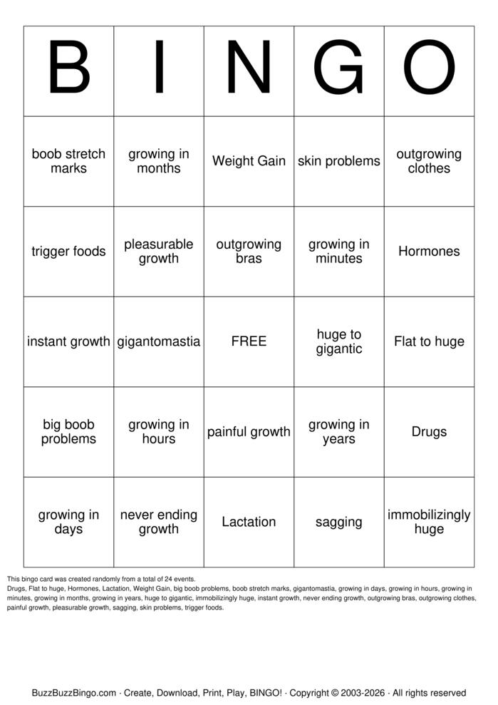 Download Free Breast Expansion Bingo Cards Download Free Breast Expansion Bingo Cards