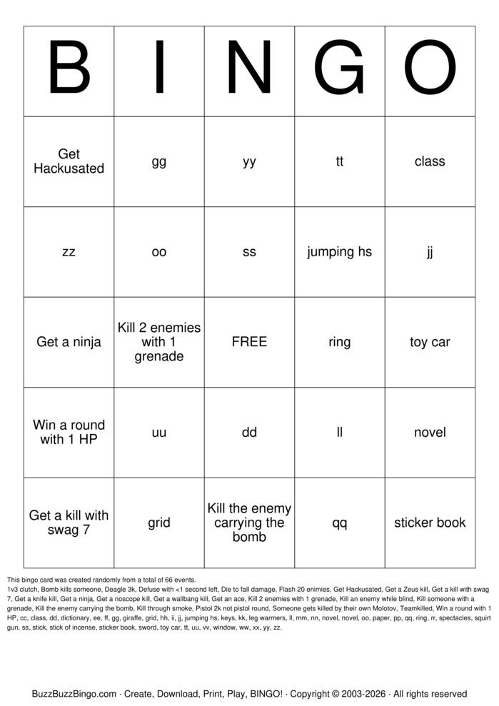 Download Free Cs Bingo Cards