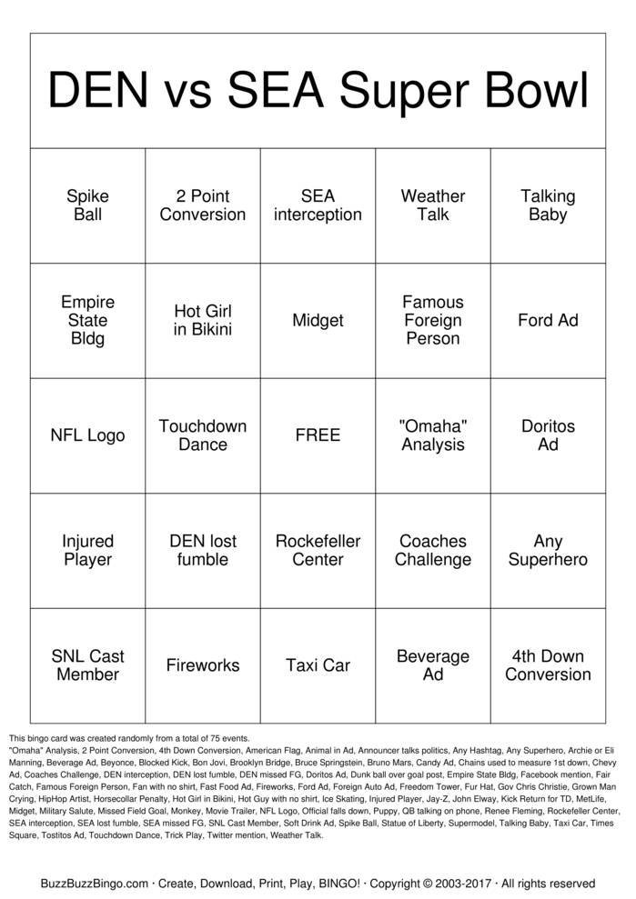 Download Free Custom Bingo Cards