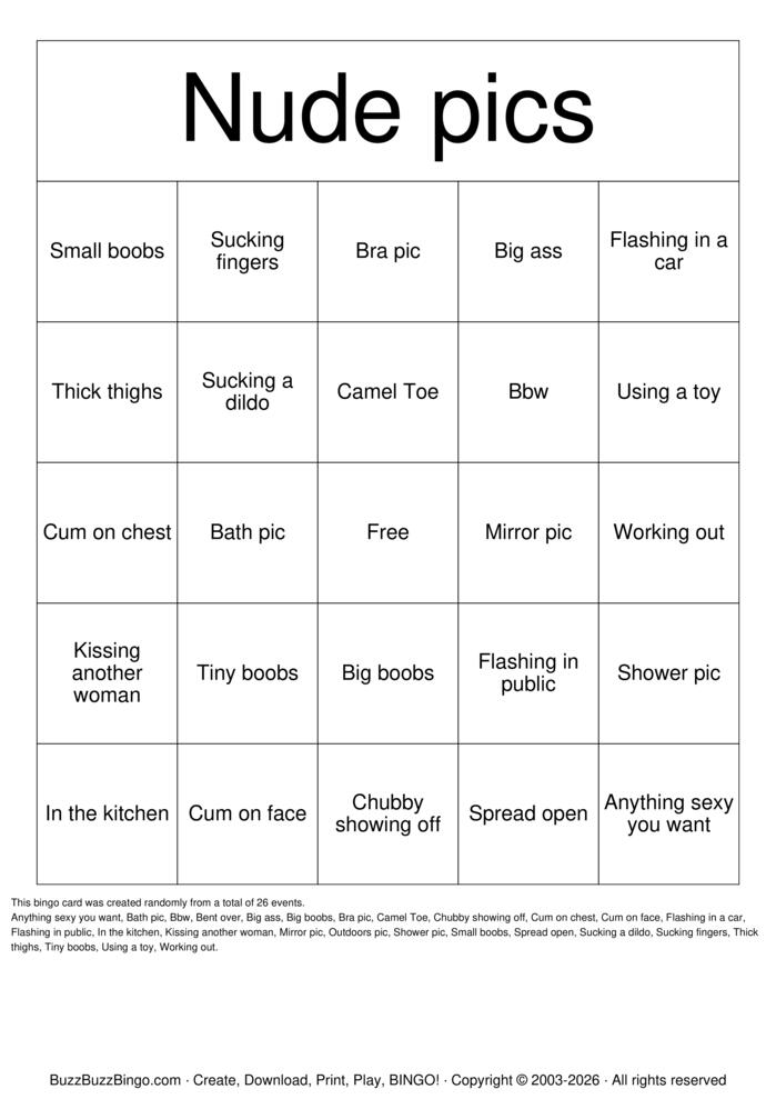 Download Free Nude Bingo Bingo Cards