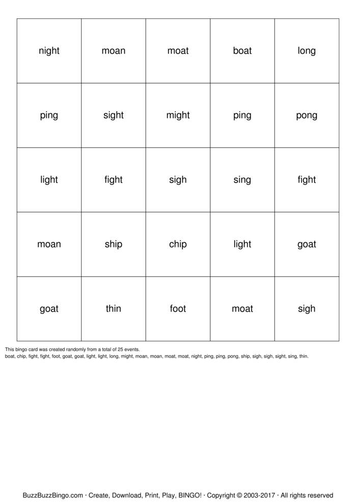 Download Free Phase 3 Bingo Cards