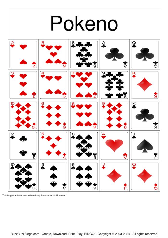 Download Free Pokeno Bingo Cards