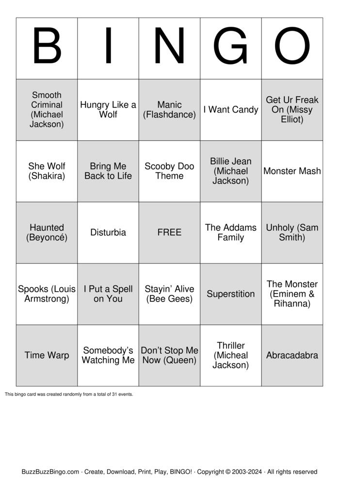 Download Free Custom Bingo Cards