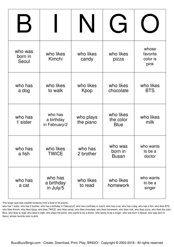 Find Someone Who... Bingo Cards to Download, Print and Customize!