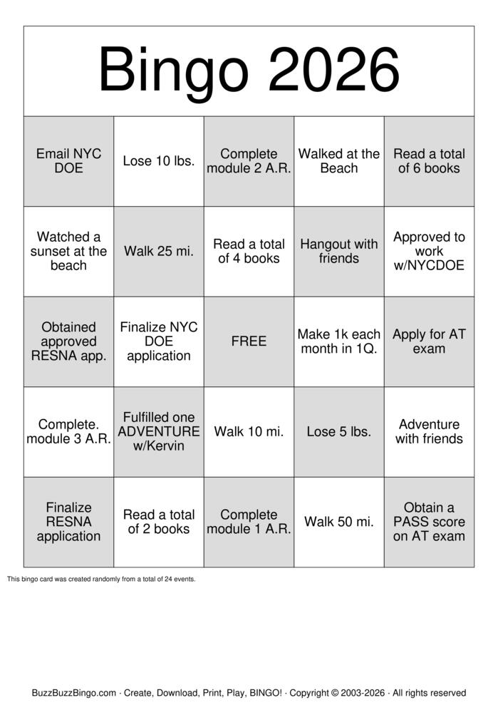 Download Free Goal Setting Bingo Cards