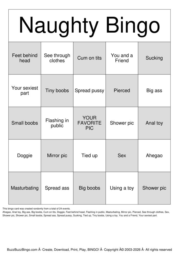 Download Free Nude Bingo Bingo Cards