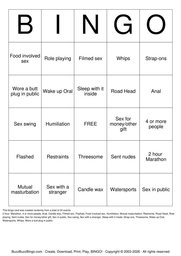 Download Free Sex Act Bingo Bingo Cards Download Free Sex Act Bingo Bingo Cards