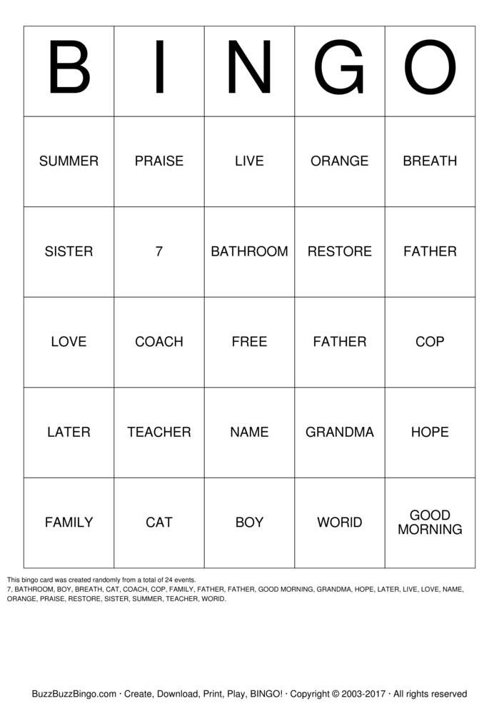 ASL Bingo Cards to Download, Print and Customize!