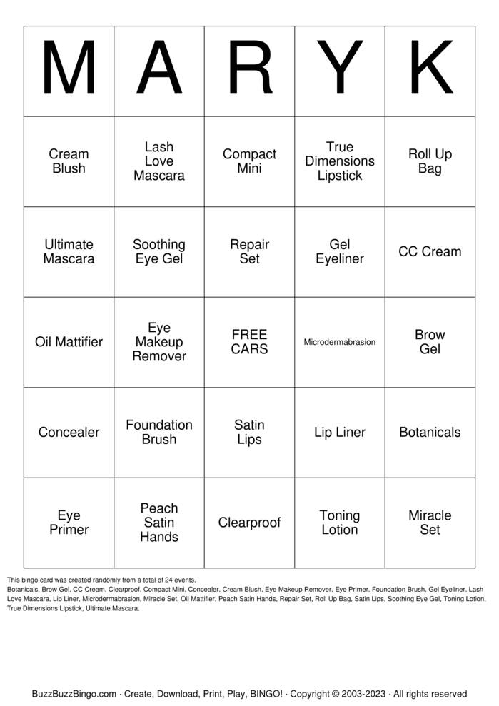 Download Free Custom Bingo Cards